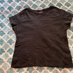 Size L solid black short sleeved Coldwater Creek T shirt